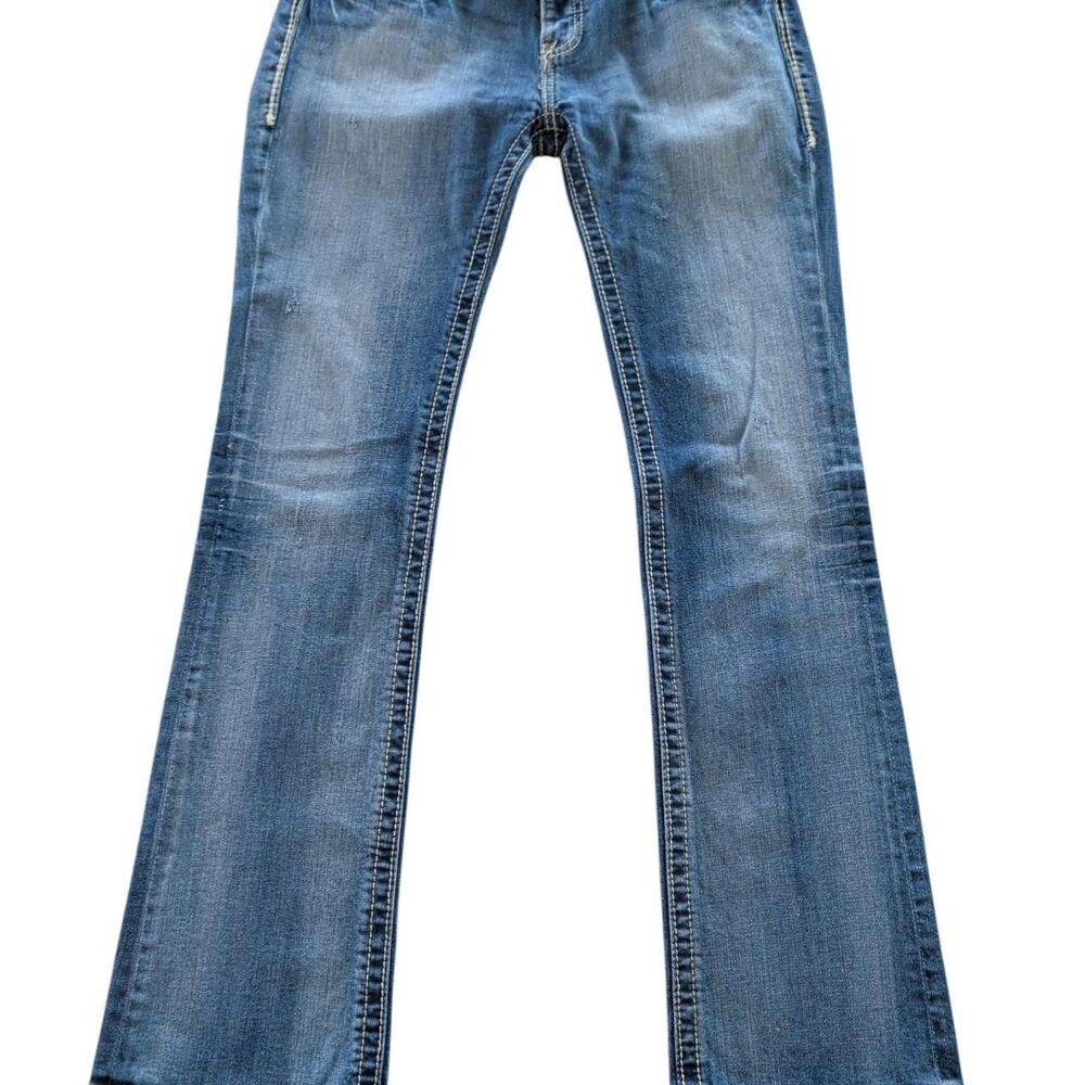 Daytrip Leo high-rise Bootcut Jeans Medium Wash Stretch Embroidered Size 31L